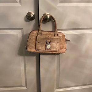 Dooney Bourke leather croco small satchel light pink